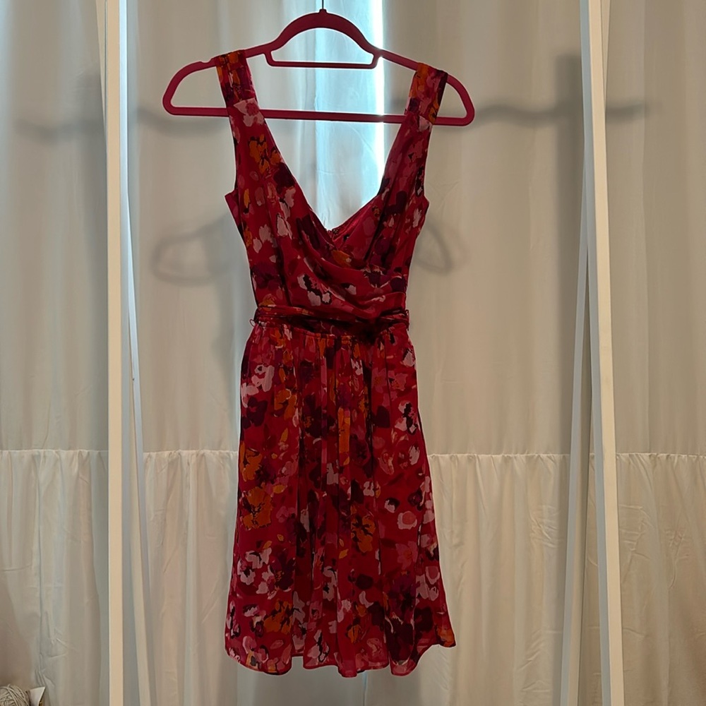Pink floral mini dress (b2)